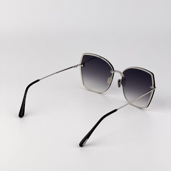 Tom Ford NICKIE-02 FT1107 16C Women’s Butterfly Sunglasses Palladium Smoke Mirro main image 5
